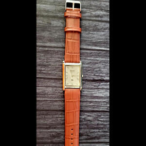 Vintage‎ Tank White Dial Brown Leather Men Dress Watch New Mvt & Batt🌟